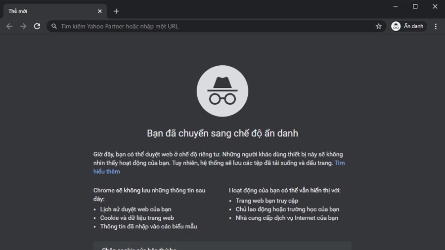 Cách 3: Truy cập web bằng tab ẩn danh 1