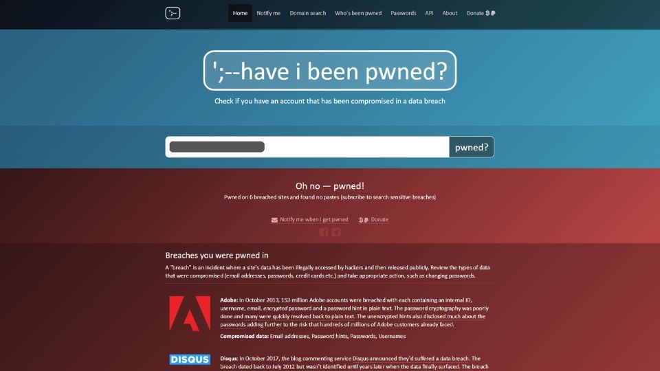 Have I Been Pwned
