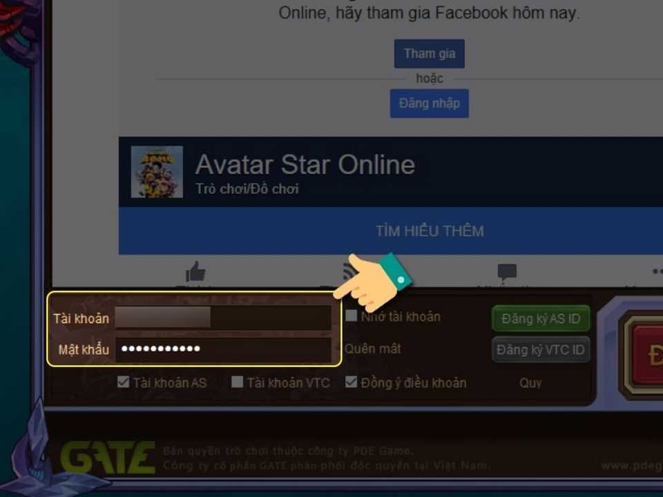 Đăng ký tài khoản chơi game 