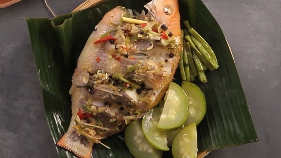 Cá diêu hồng hấp kiểu Thái