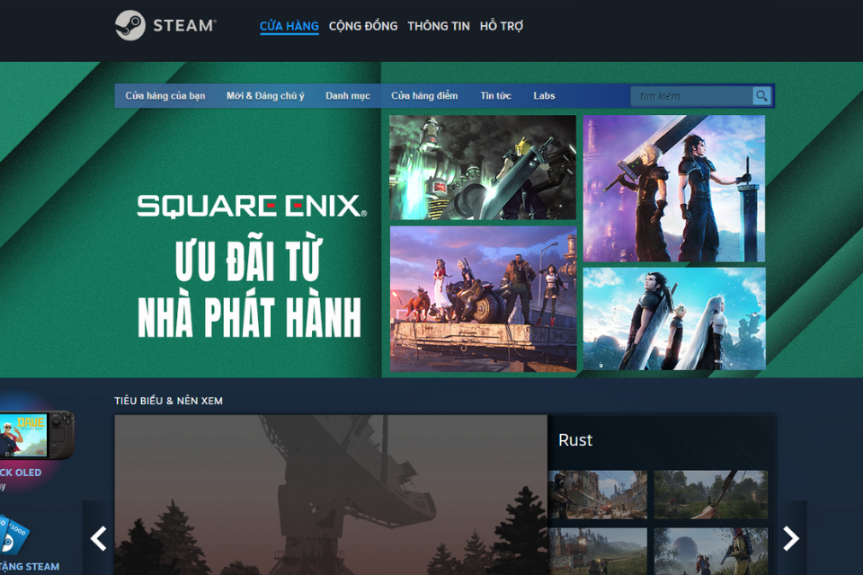 Khởi động phần mềm Steam đã được cài đặt trên máy tính của bạn