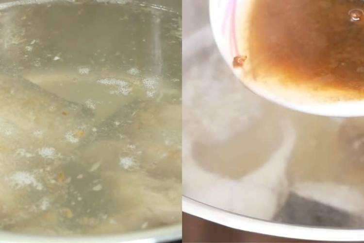 Ninh thịt cá, làm nước dùng