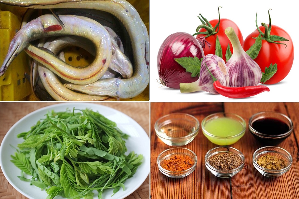 Nguyên liệu làm cá lạc nấu canh chua.