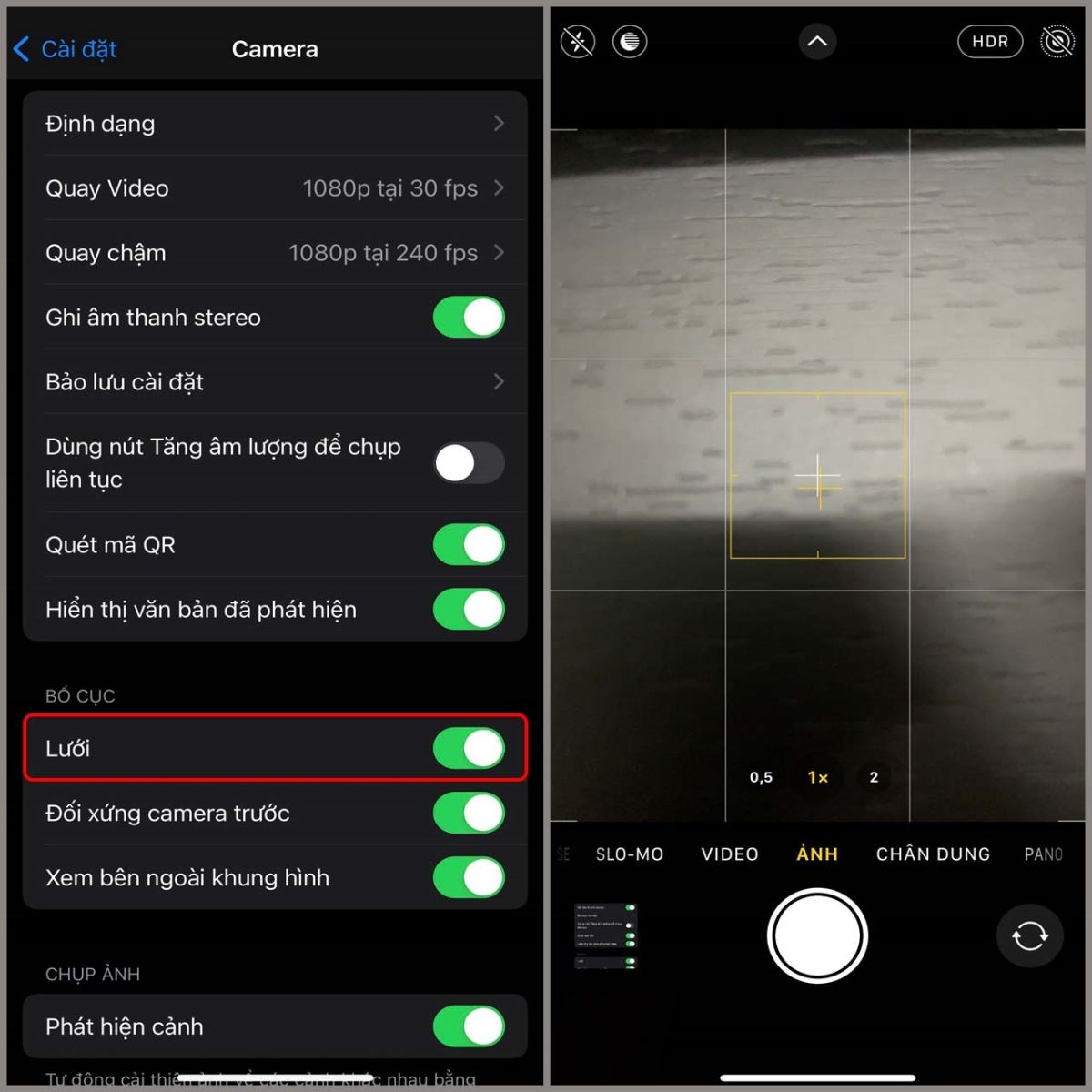 Bật lưới camera iPhone (ảnh 4)