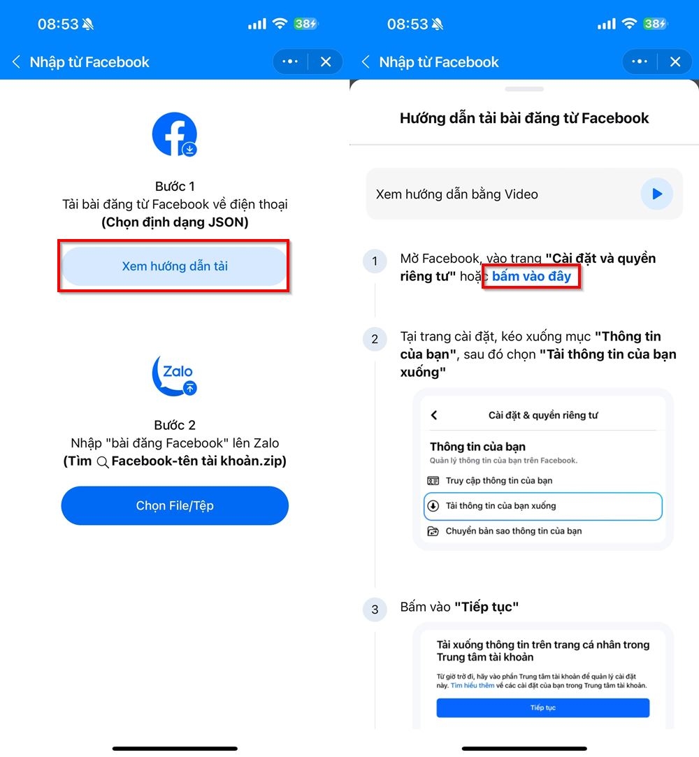 Cách sử dụng bài đăng Facebook để đăng trên Zalo 3