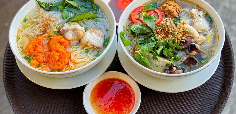 Món bún cá Kiên Giang thơm ngon, hấp dẫn.