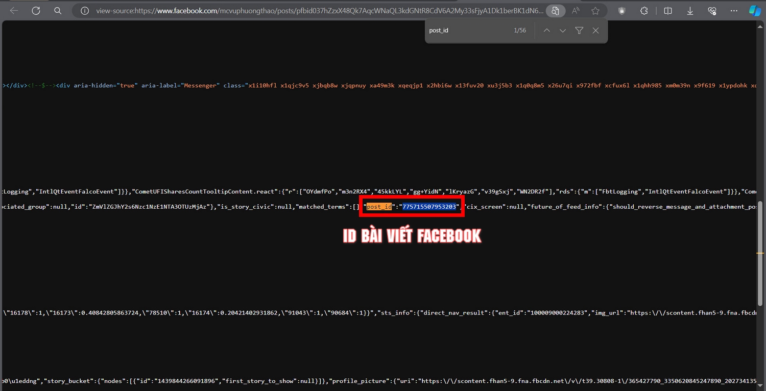 lấy id bài viết facebook 5