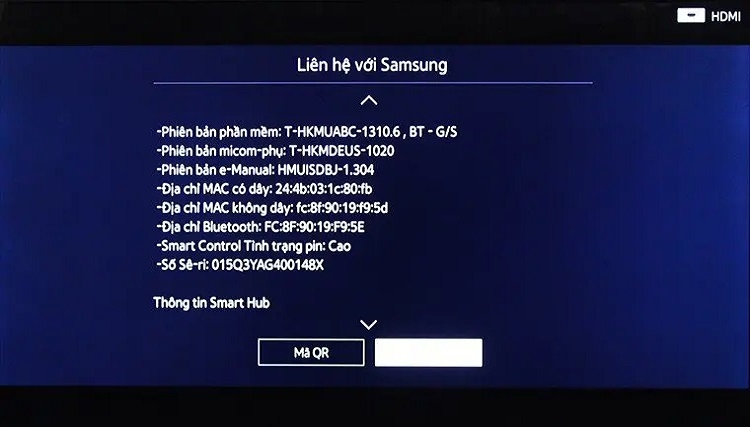 Kiểm tra tivi Samsung chính hãng bằng các thao tác trên tivi (Hình 2)