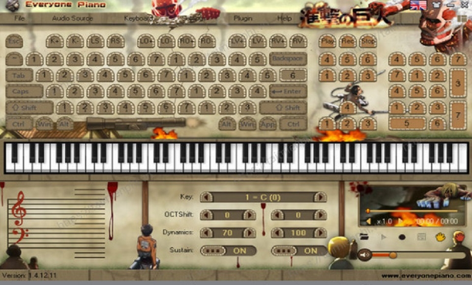 Giao diện nhiều màu sắc của Everyone Piano