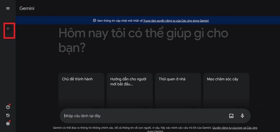 Mở New chat để tìm thông tin mới