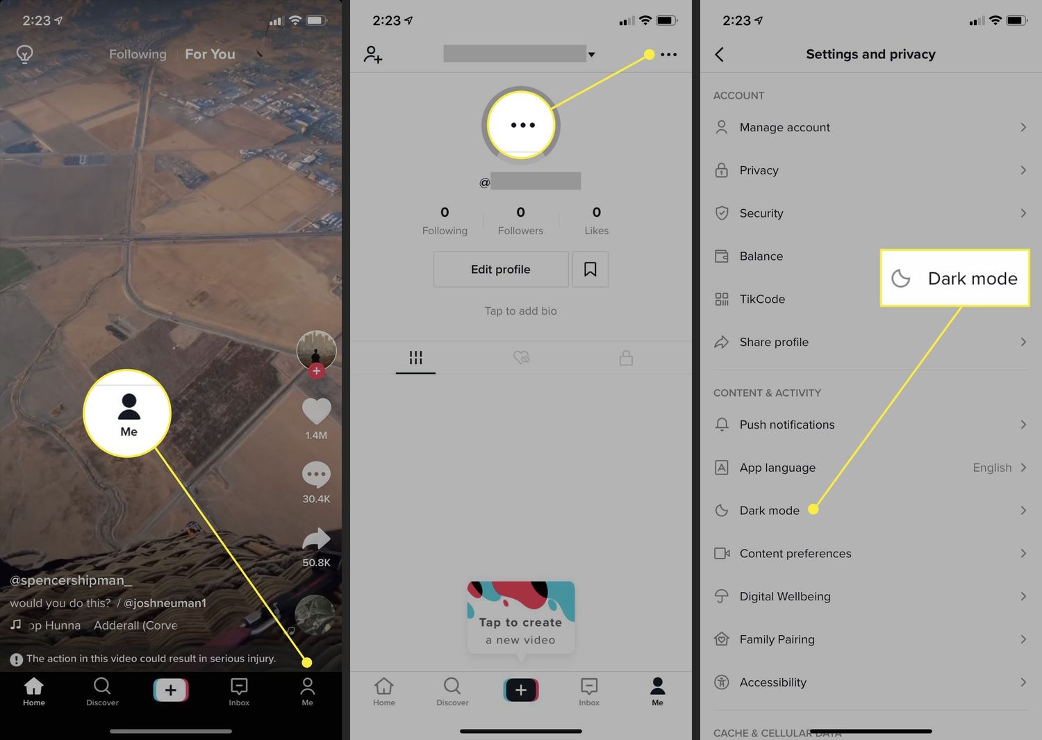 TikTok Dark Mode 3