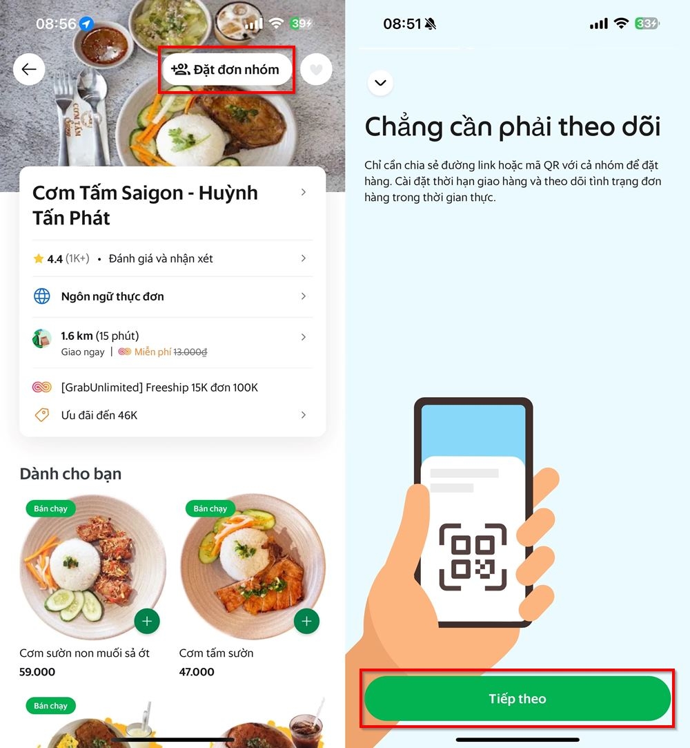 Cách đặt đơn Grab theo nhóm 2