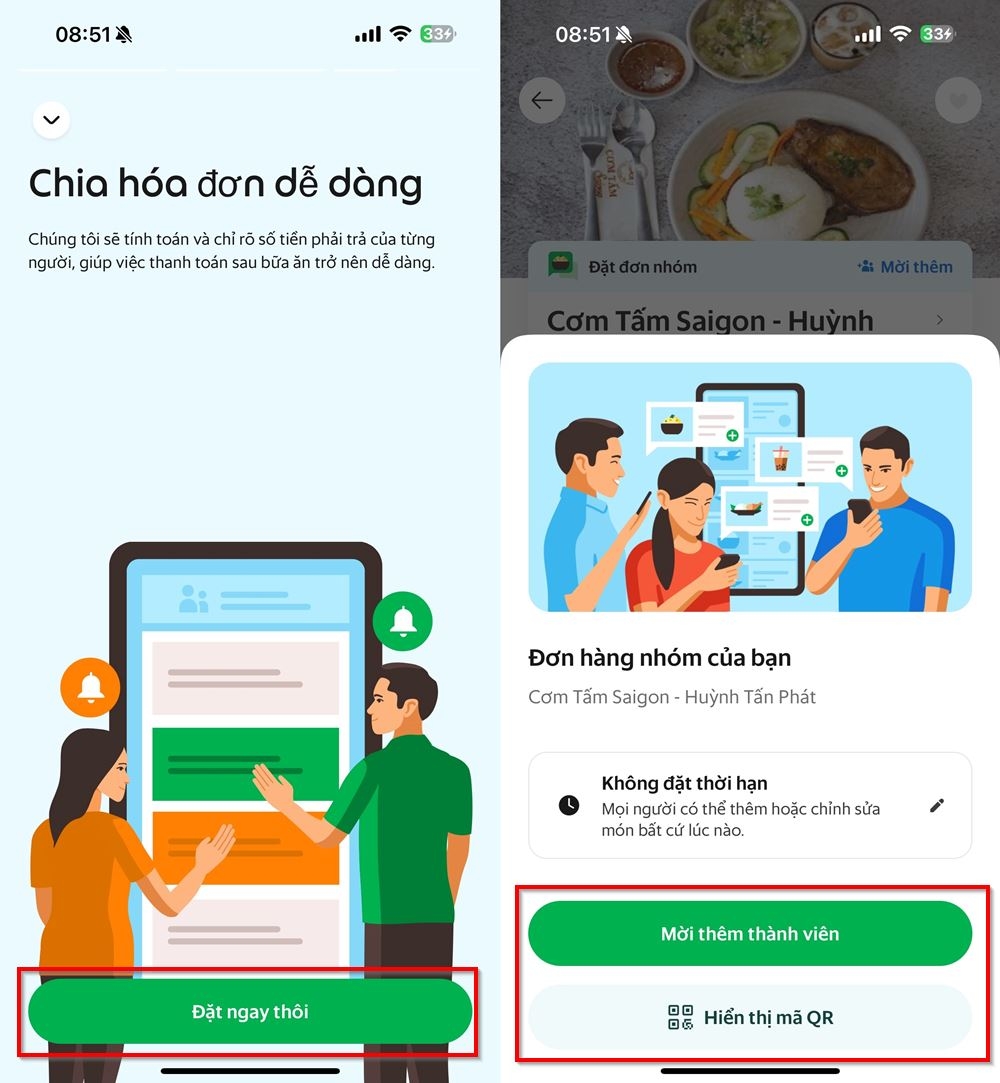 Cách đặt đơn Grab theo nhóm 3