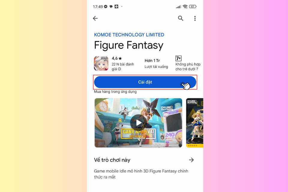 Nhấn vào nút Cài đặt để tải xuống và cài đặt Figure Fantasy về thiết bị của bạn