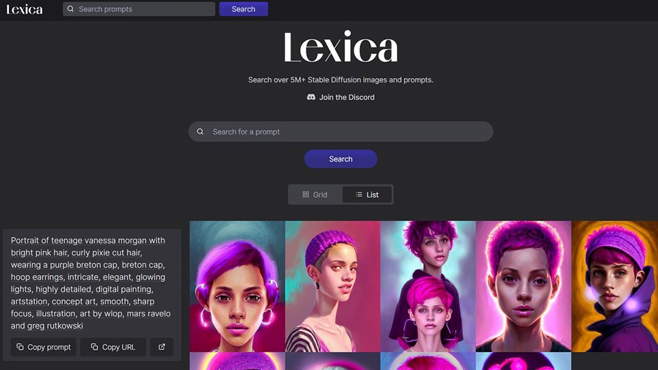 Giao diện sử dụng của Lexica rất đơn giản và dễ sử dụng
