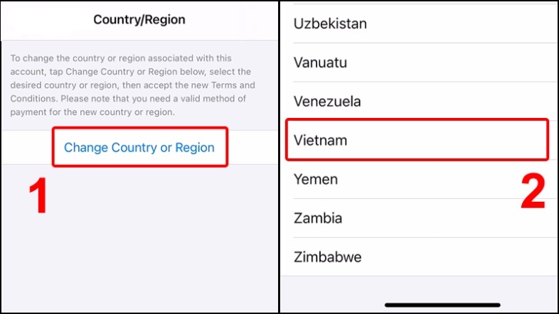 Cách chuyển vùng về Việt Nam hình 5