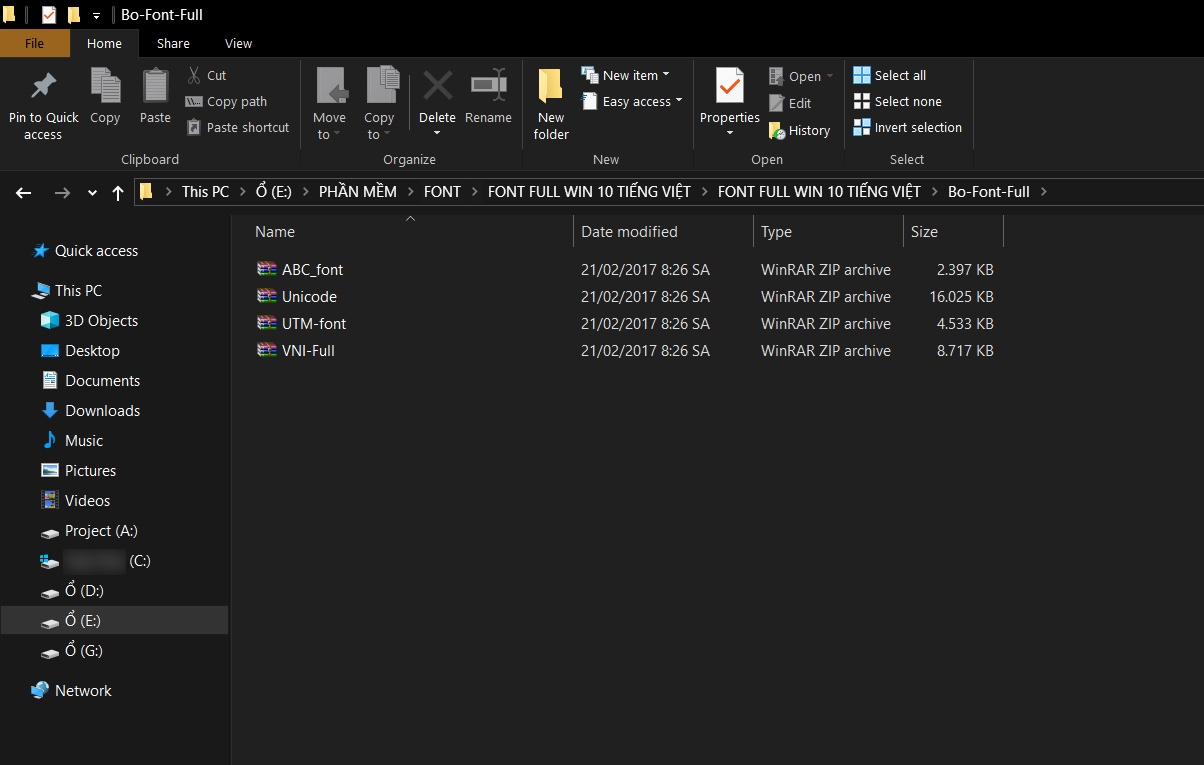 font full win 10 2