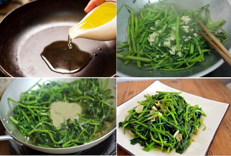 rau muống xào tỏi - ảnh 3