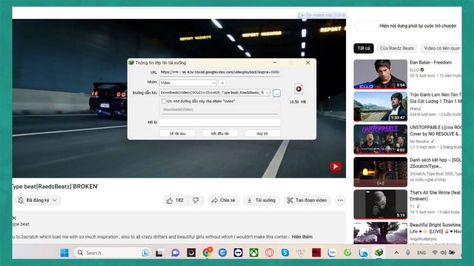 Chọn vị trí lưu rồi nhấn Start Download