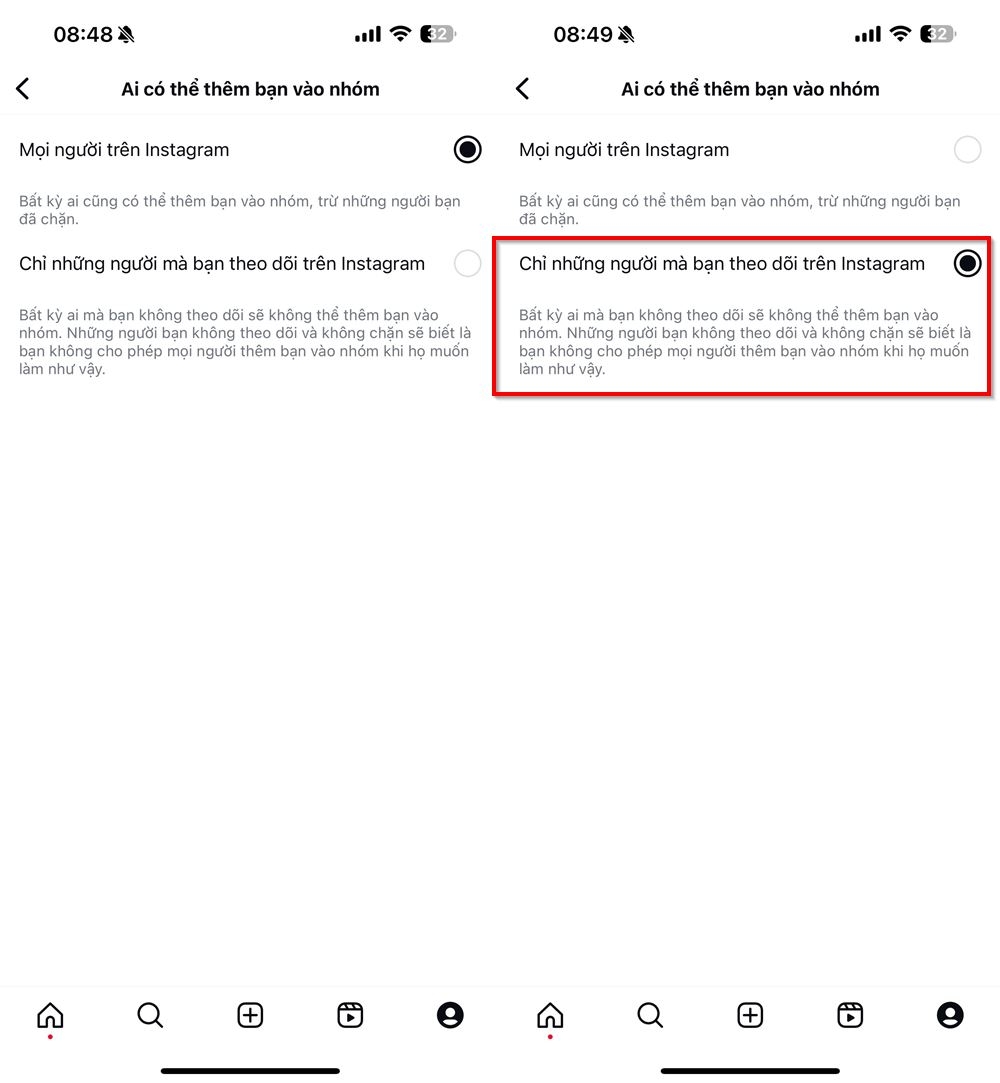 Cách hạn chế người lạ thêm bạn vào nhóm trên Instagram 4