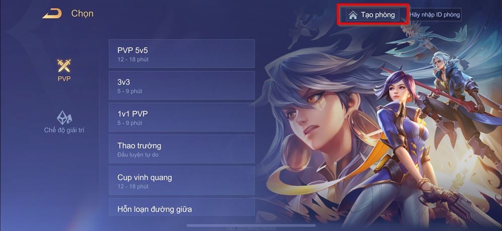 Cách tạo phòng đấu với máy trong Liên Quân Mobile 2