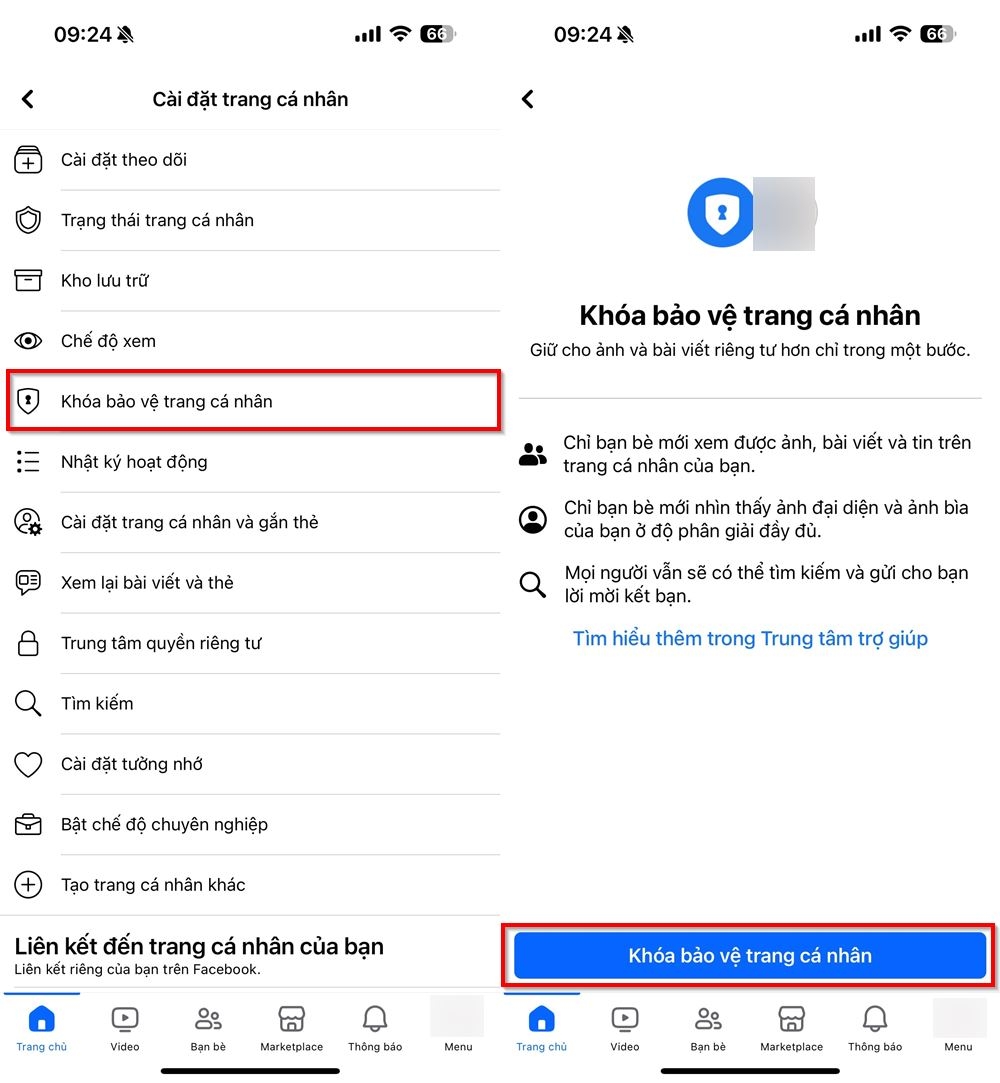 Cách bật khóa bảo vệ trang cá nhân Facebook 2
