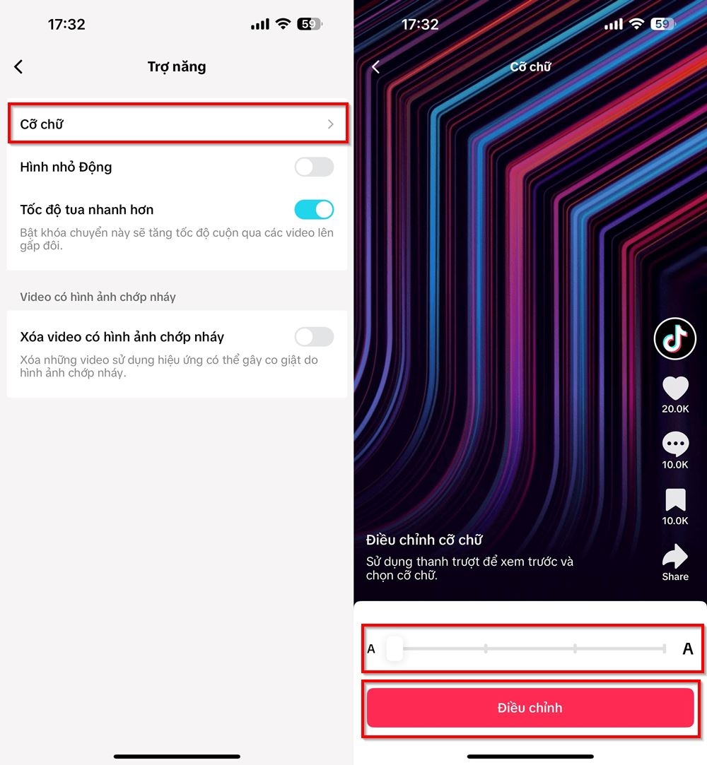 Cách điều chỉnh cỡ chữ trên TikTok 3
