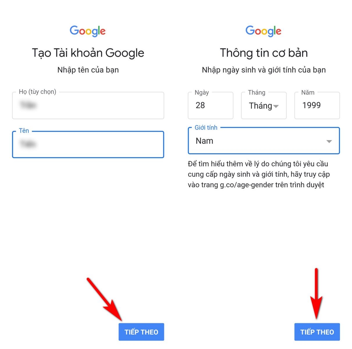 cách tạo gmail trên điện thoại 3