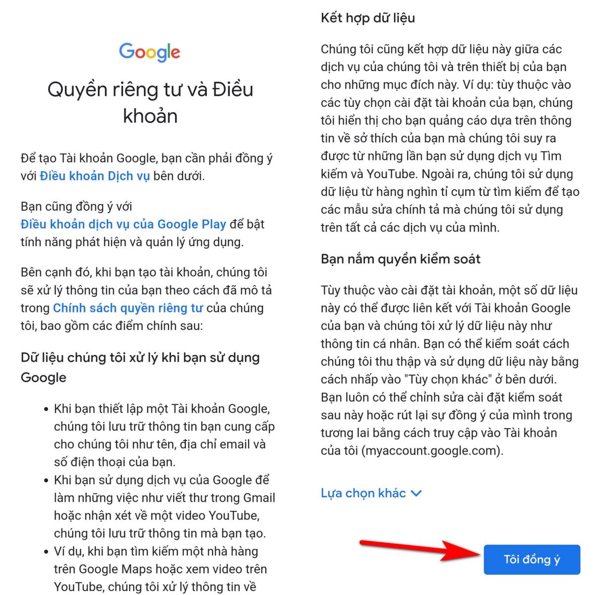 cách tạo gmail trên điện thoại 5