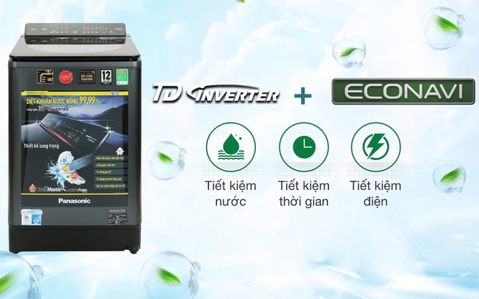 Máy giặt Panasonic trang bị nhiều tính năng thông minh