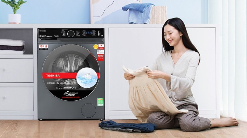 cách sử dụng chế độ sấy khô máy giặt Toshiba 1