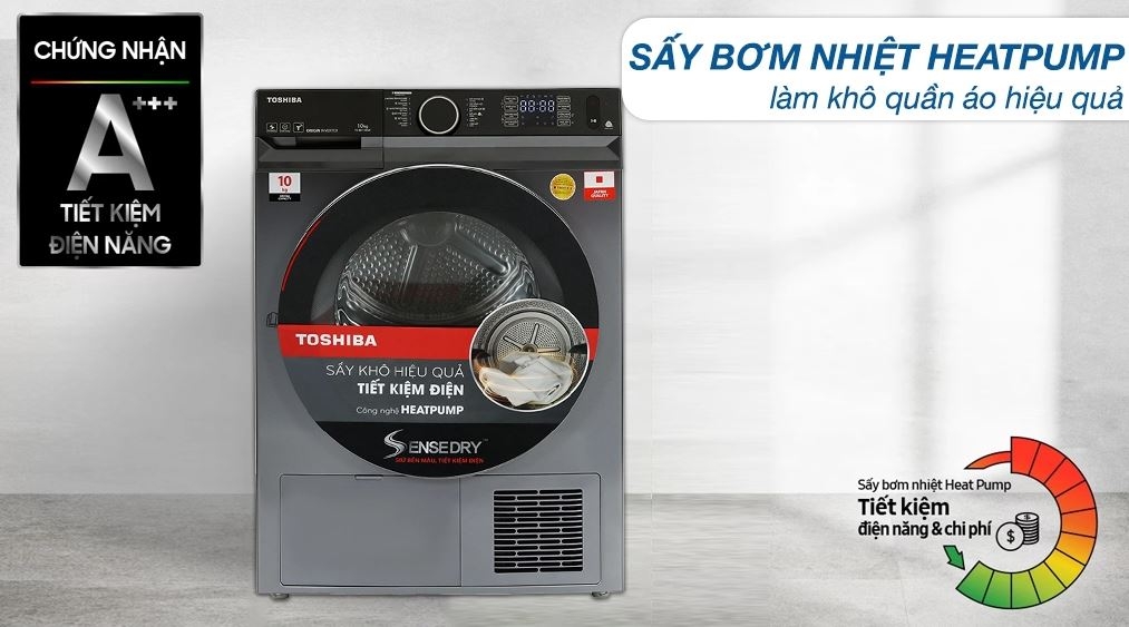 cách sử dụng chế độ sấy khô máy giặt Toshiba 3