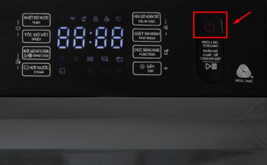 cách sử dụng chế độ sấy khô máy giặt Toshiba 5