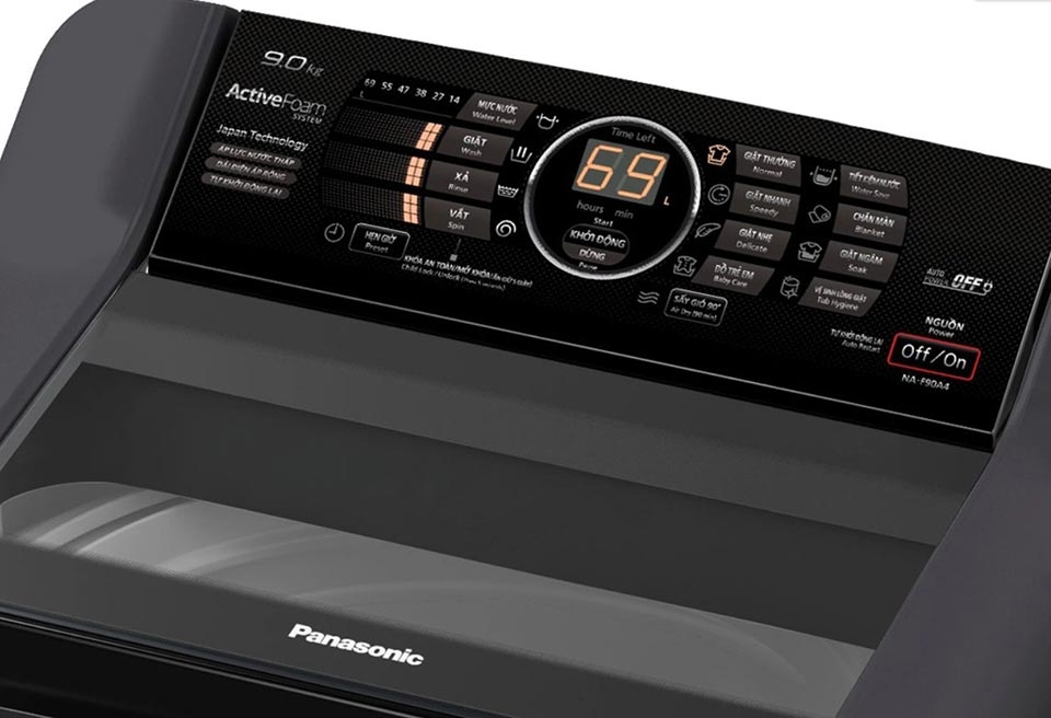 Máy giặt Panasonic với công nghệ giặt bằng bọt khí Active Foam