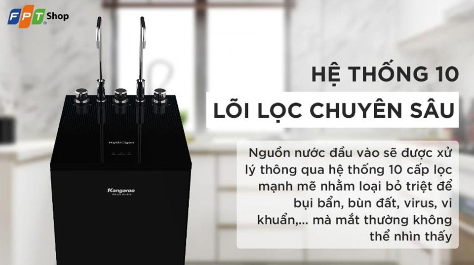 Máy lọc nước nóng lạnh RO Kangaroo 10 lõi KG10A15