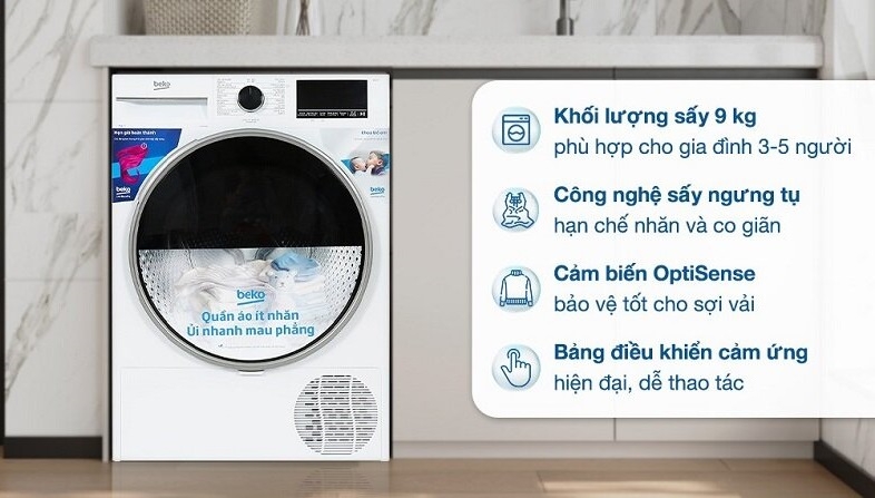 Máy sấy Beko có tốt không? Đánh giá máy sấy quần áo Beko về thiết kế, công nghệ, tiện ích và giá bán 6