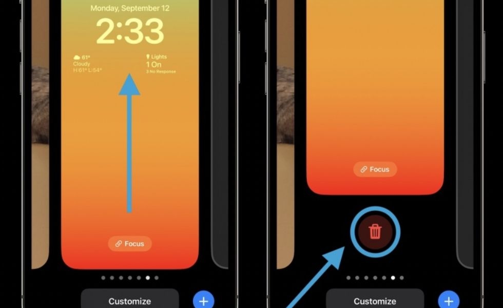 xóa hình nền iPhone