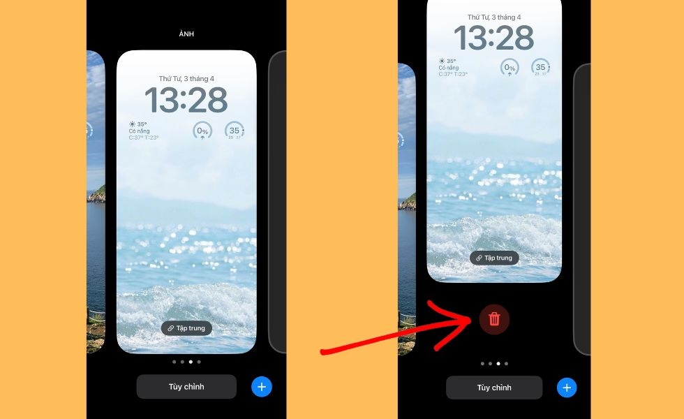 cách xóa hình nền iPhone
