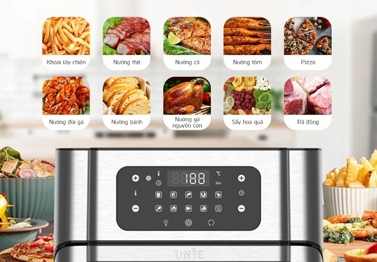 So sánh nồi chiên không dầu Unie và Sunhouse (hình 4)