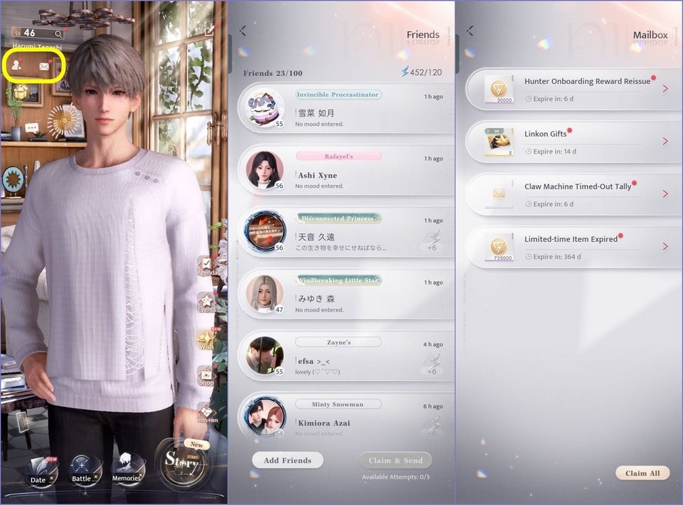 Q&A khi nhập Love and Deepspace code