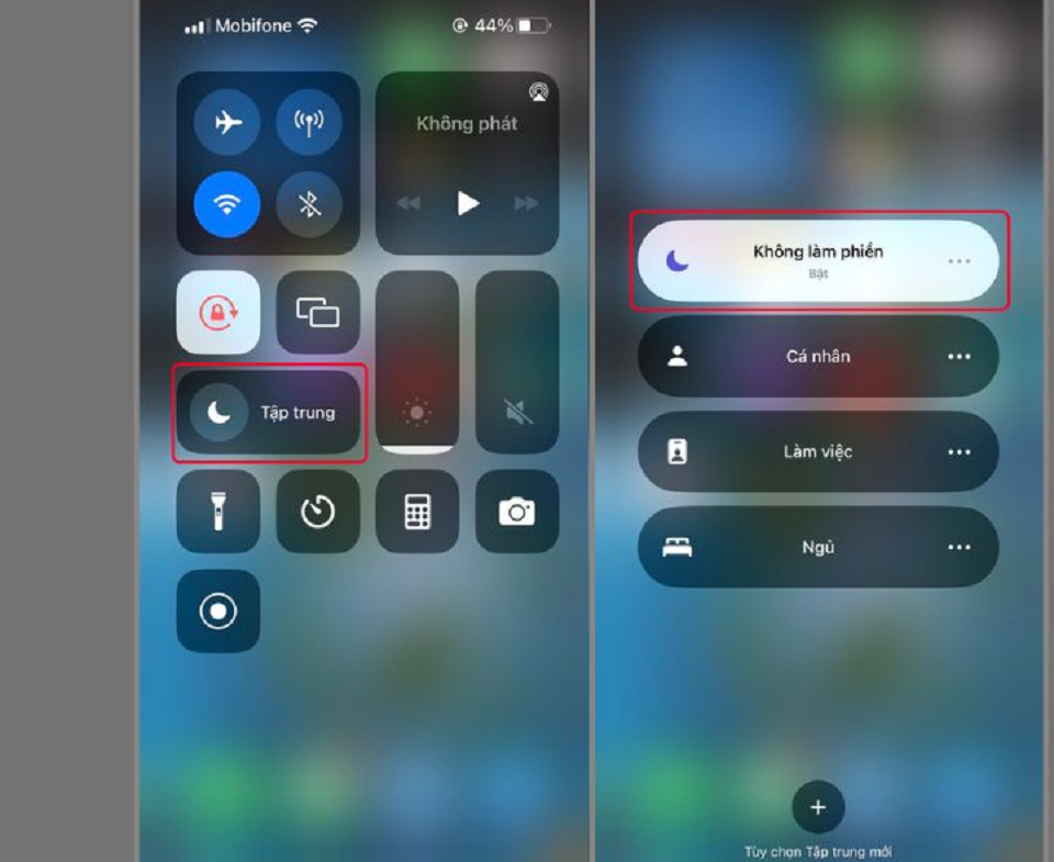 Thao tác bật chế độ tập trung trên iPhone nhanh chóng