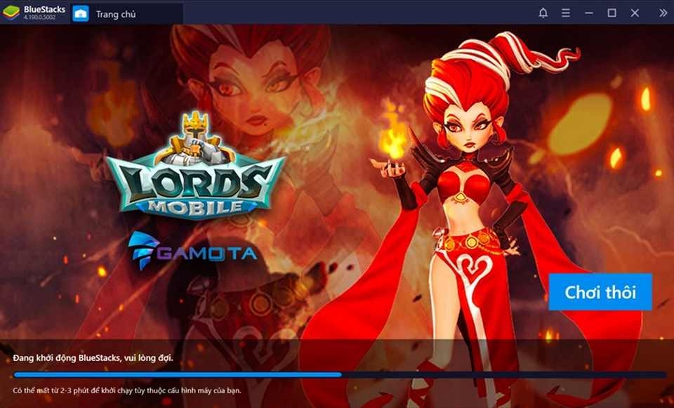 Chờ đợi trong ít phút để tải game