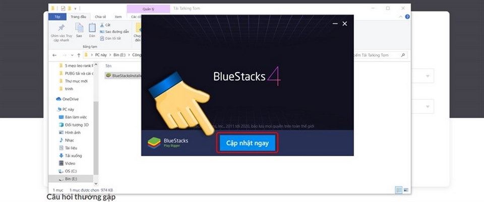 Thực hiện thao tác cài đặt