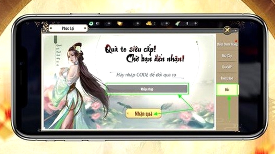 Nhấn chọn mục Phúc lợi ở thanh công cụ phía bên trái màn hình.