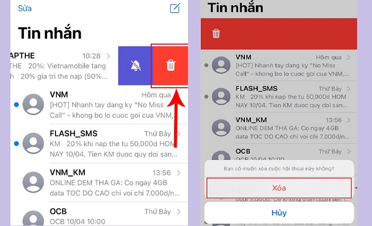 Xoá toàn bộ tin nhắn với 1 số liên lạc (Hình 2)