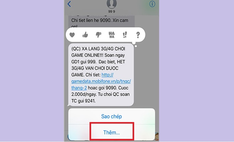 Xoá từng nội dung tin nhắn (Hình 2)