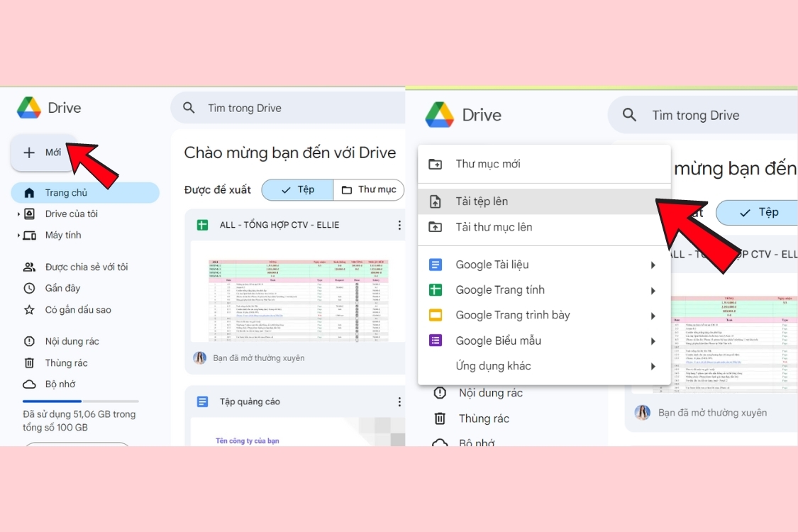 Cách tải files từ máy lên Google Docs 1