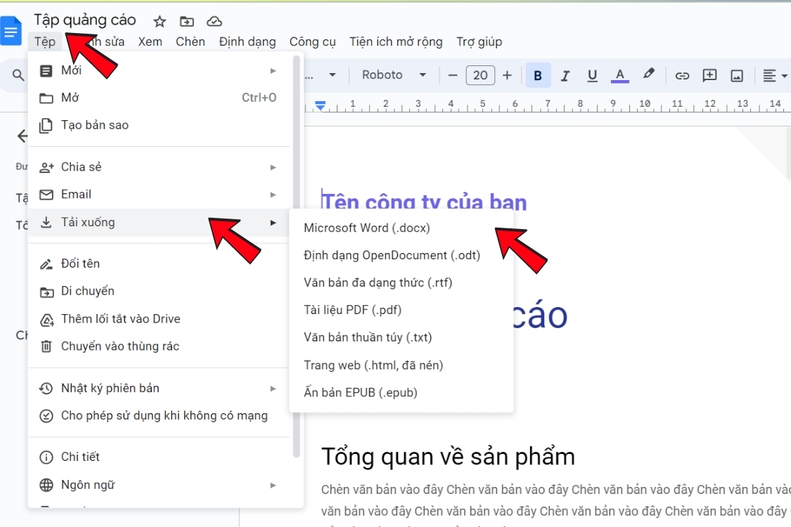 Cách tải files Google Docs về máy tính của bạn