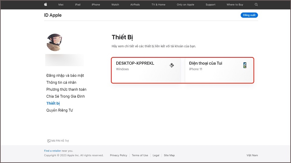 Đăng nhập vào iCloud để tìm tên tài khoản muốn xóa đồng bộ