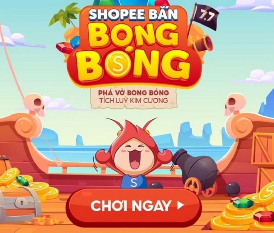 Cách vào game bắn bóng Shopee